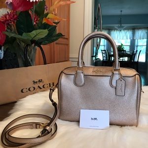 COACH MTLC LTH MIN BNNTT ROSE GOLD